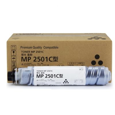 Ricoh MP2501C siyah toner kartuşunun MP2014 MP2001 MP2501 kopya makinesi için test edilmesi için numune siparişi mevcut